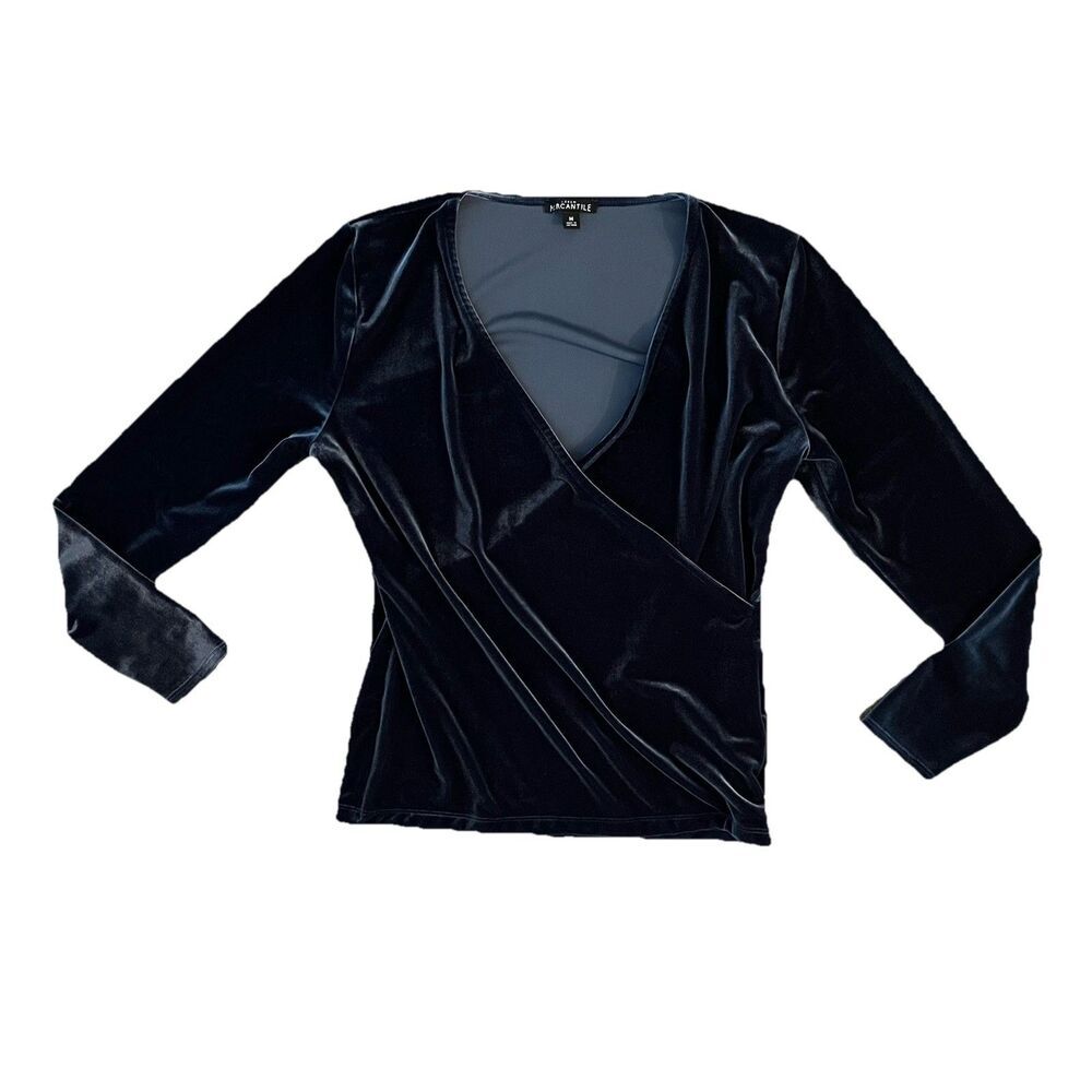 J Crew  Mercantile Women’s Velvet Wrap Top  Medium Teal